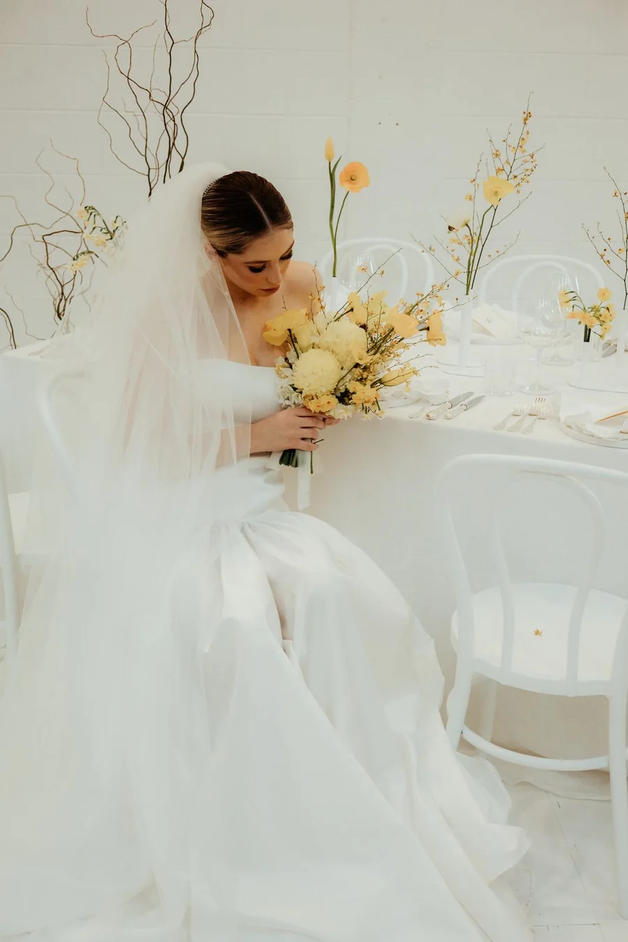 Spring bridal editorial portrait for Sarah Stoute Bespoke